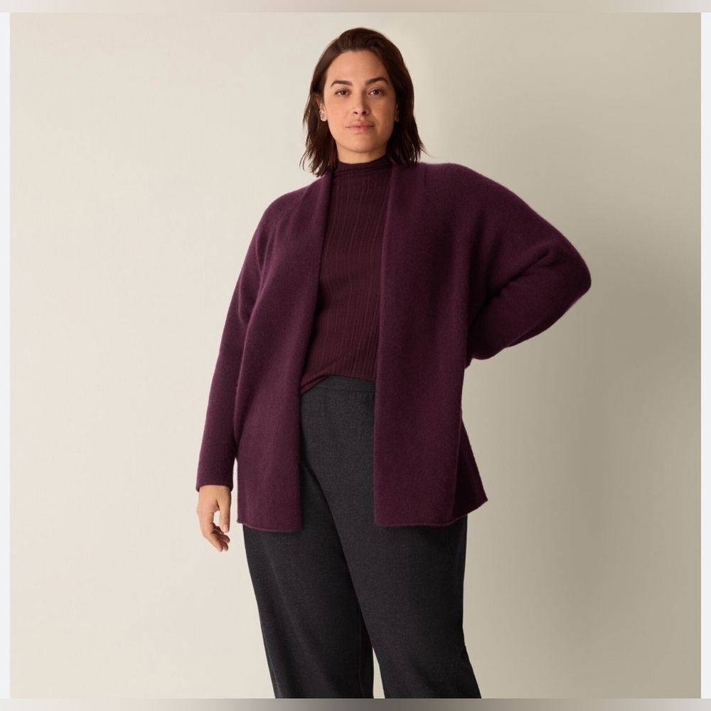 Eileen Fisher cashmere Medium Deep Purple Cardigan